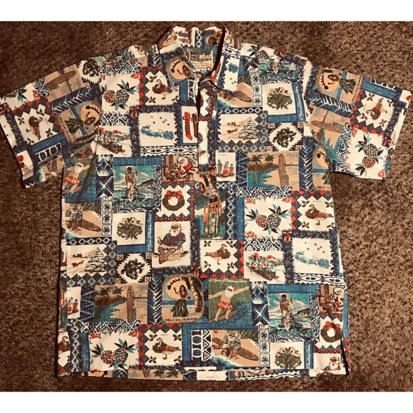 Vintage 2002 Reyn Spooner Hawaiian Shirt Mele Kalikimaka Christmas-Never Worn-L - Picture 1 of 6